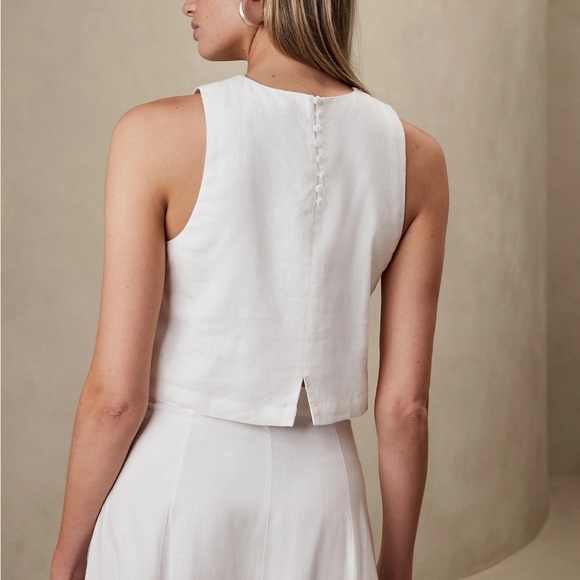 Banana Republic | LINEN-BLEND MIDI SKIRT | | black | Petite | matching skirt set - Picture 8 of 16